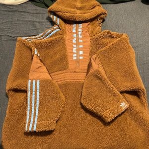 Adidas x Ivy Park half zip teddy hoodie